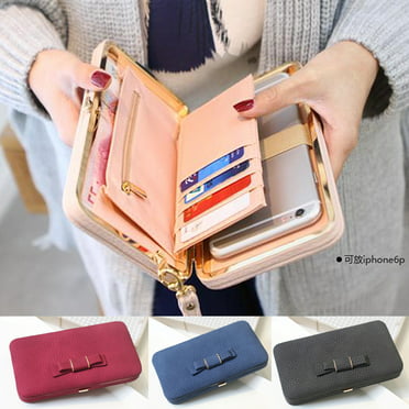 Girl In The Water Genuine Leather Girl Zipper Wallets Clutch Coin Phone For Women 